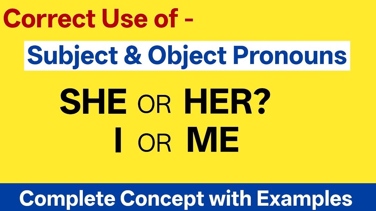 Subject vs Object Pronouns in English | I or Me? He or Him? Full Explanation| Correct use of Pronoun