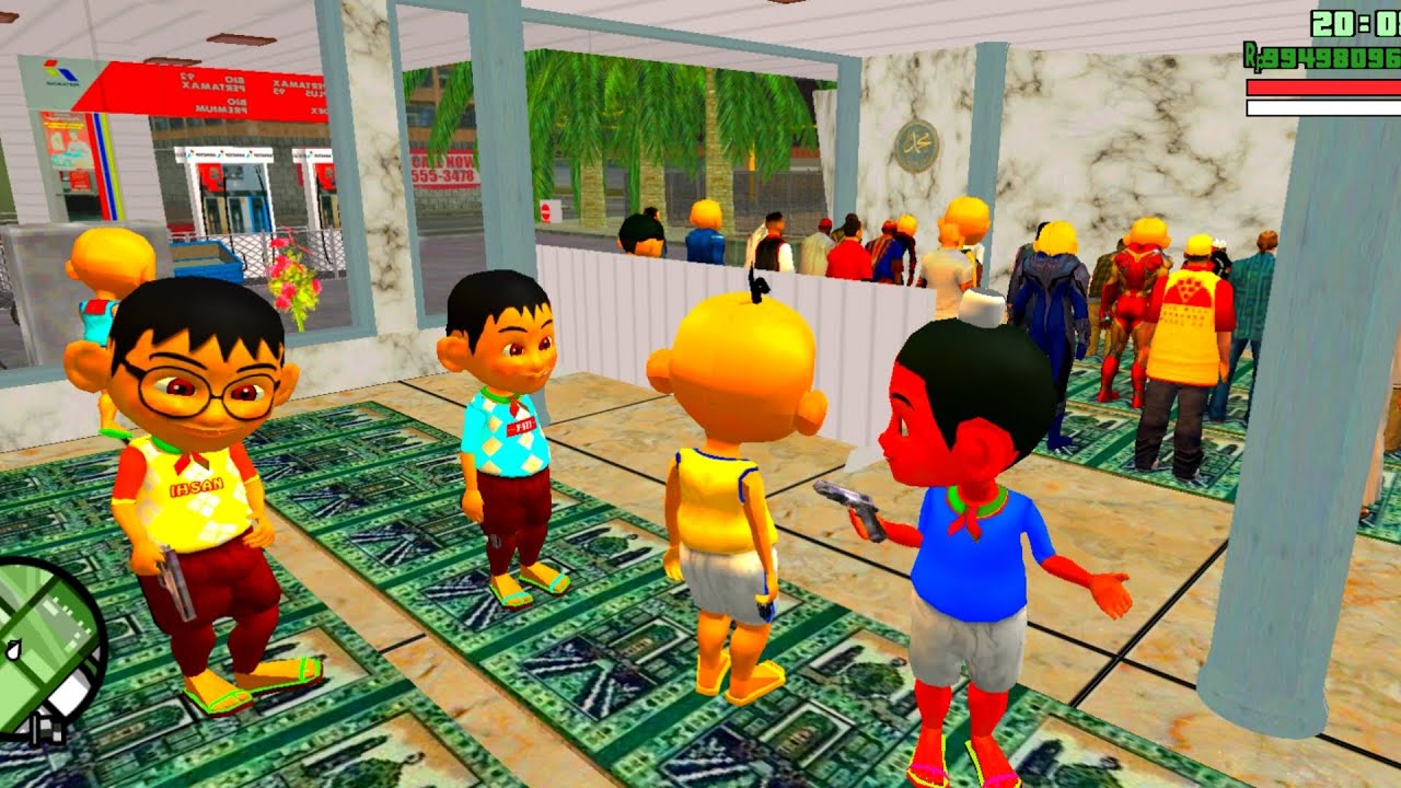 upin & ipin ezan,fizi,mail,jarjit pergi sholat tarawih  ‼️🥳🤣🤣