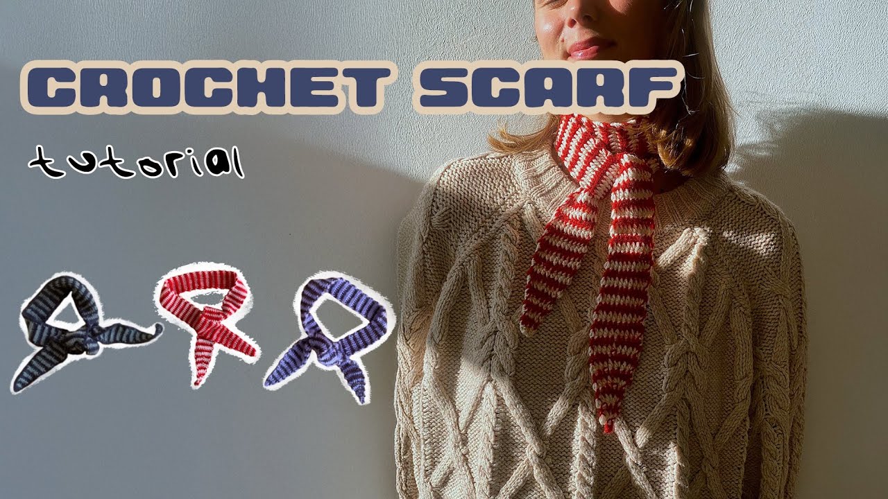 CROCHET STRIPED SCARF TUTORIAL I beginner friendly
