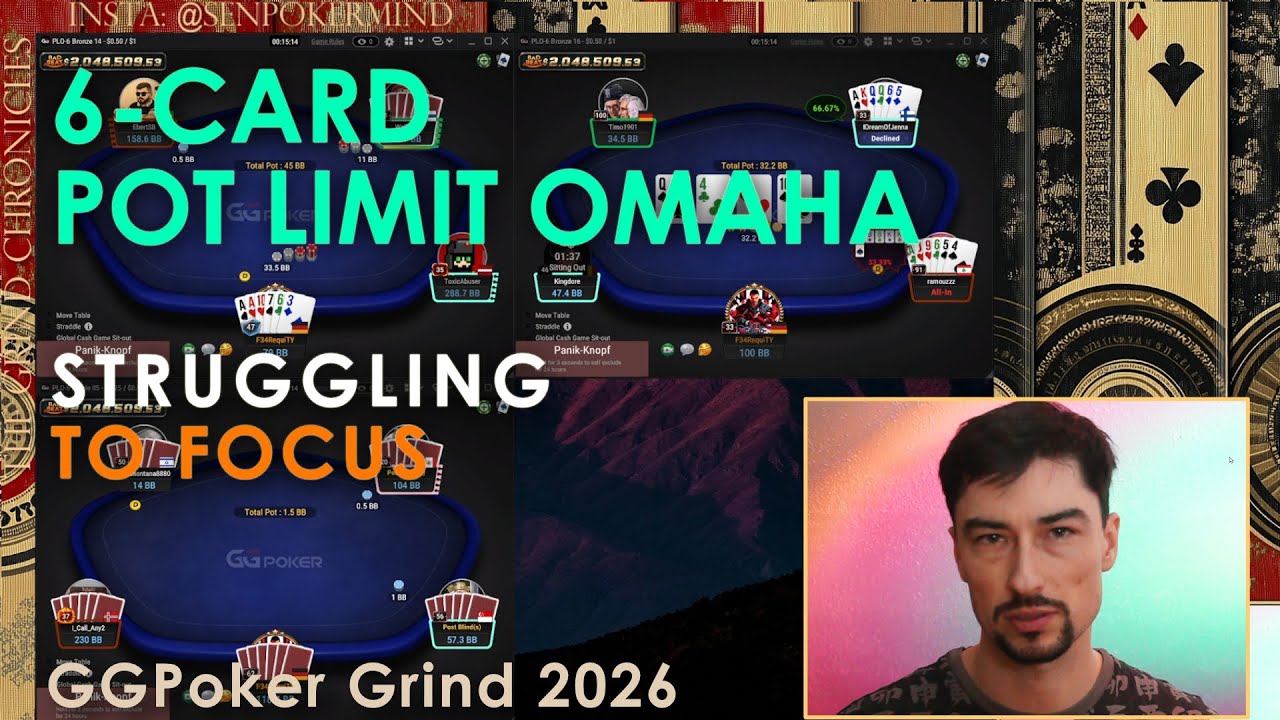 6-CARD Pot Limit Omaha - DAILY GRIND at $0.50/$1.00 on GGPoker | late PLO6 session No. 2