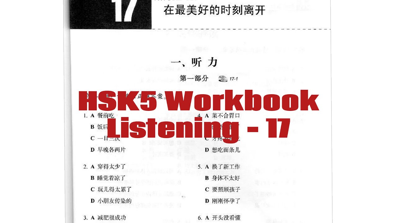 HSK5 Workbook|17 在最美好的时刻离开Ending at the Best Moment| LearnChinese |mandarin |汉语水平考试|중국어