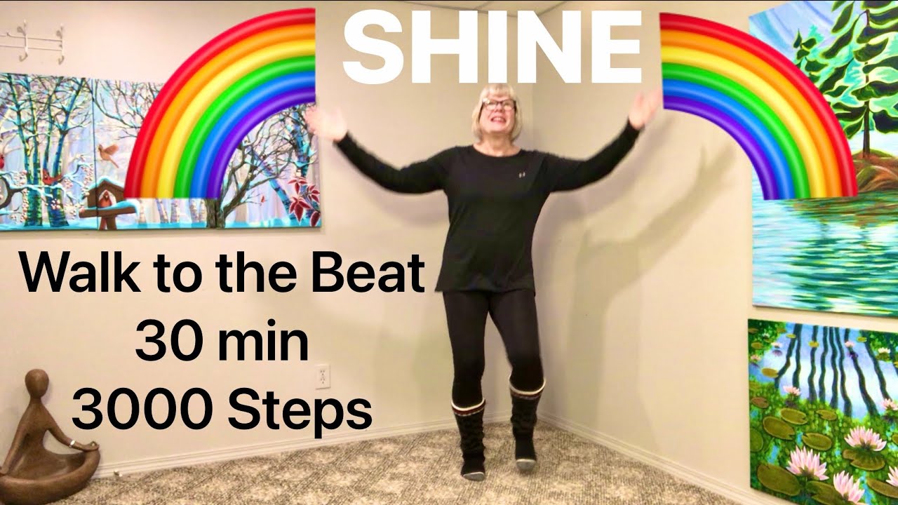 33 min ‘SHINE’ an EASY WALK TO THE BEAT (with God) uplifting WORKOUT