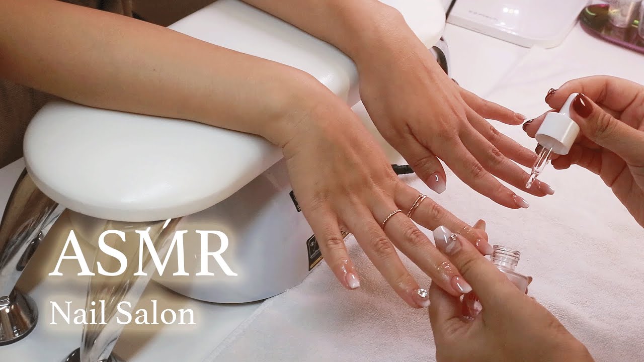 ASMR Nail Salon💅 Nail Extension, Filing, Airbrushing (No Talking) 노토킹 네일샵 ASMR