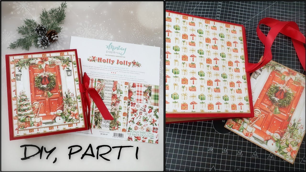 Photo album scrapbooking 📷 Mintay - Holly Jolly 🙂 album base 📷 diy tutorial.