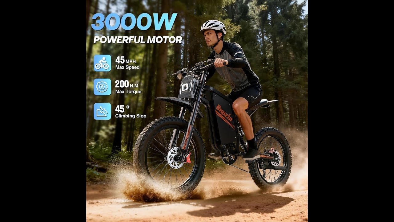 Electric Dirt Bike 3000W Review  45MPH, 100+ Mile Range & Full Suspension Off Road eBike!