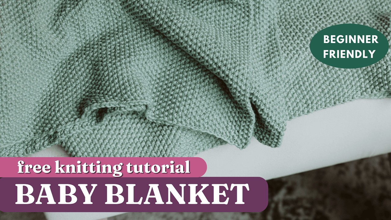 Seed Stitch Baby Blanket FREE Knitting Tutorial for Absolute Beginners