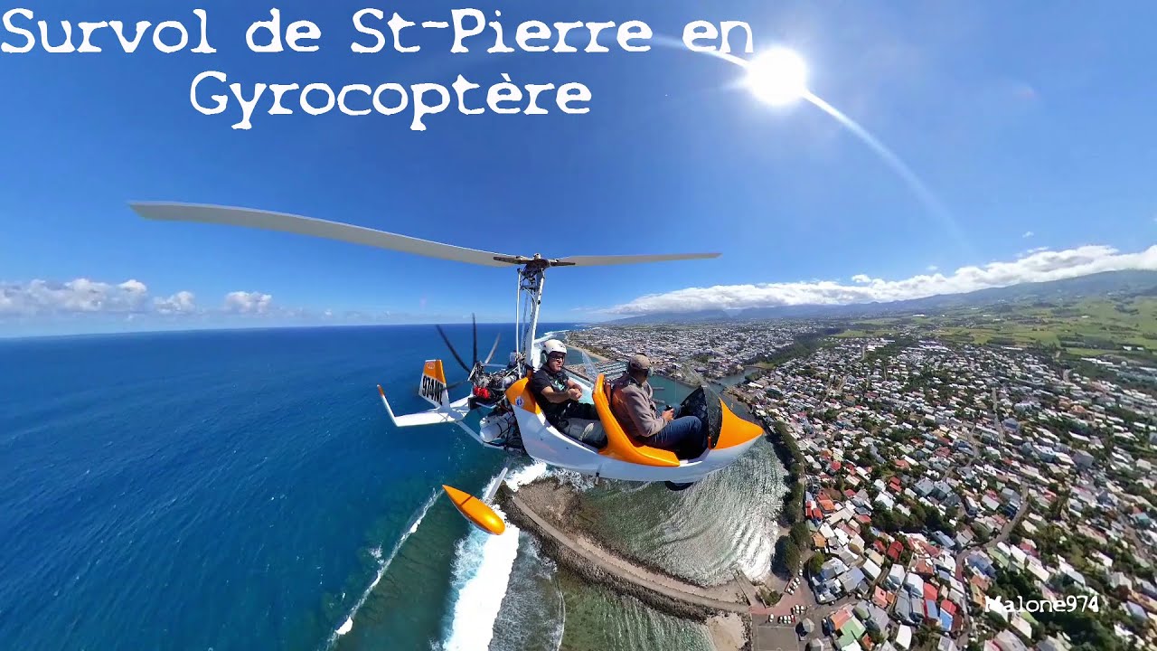 GP/OX - Survol de St-Pierre en Gyrocoptère, La Réunion.