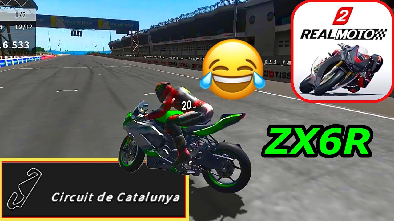Real moto 2 :Zx6r 😂Circuit de Catalunya