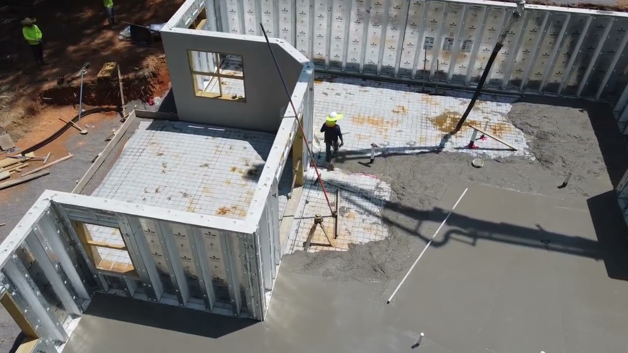 Aerial View of Slab Pour