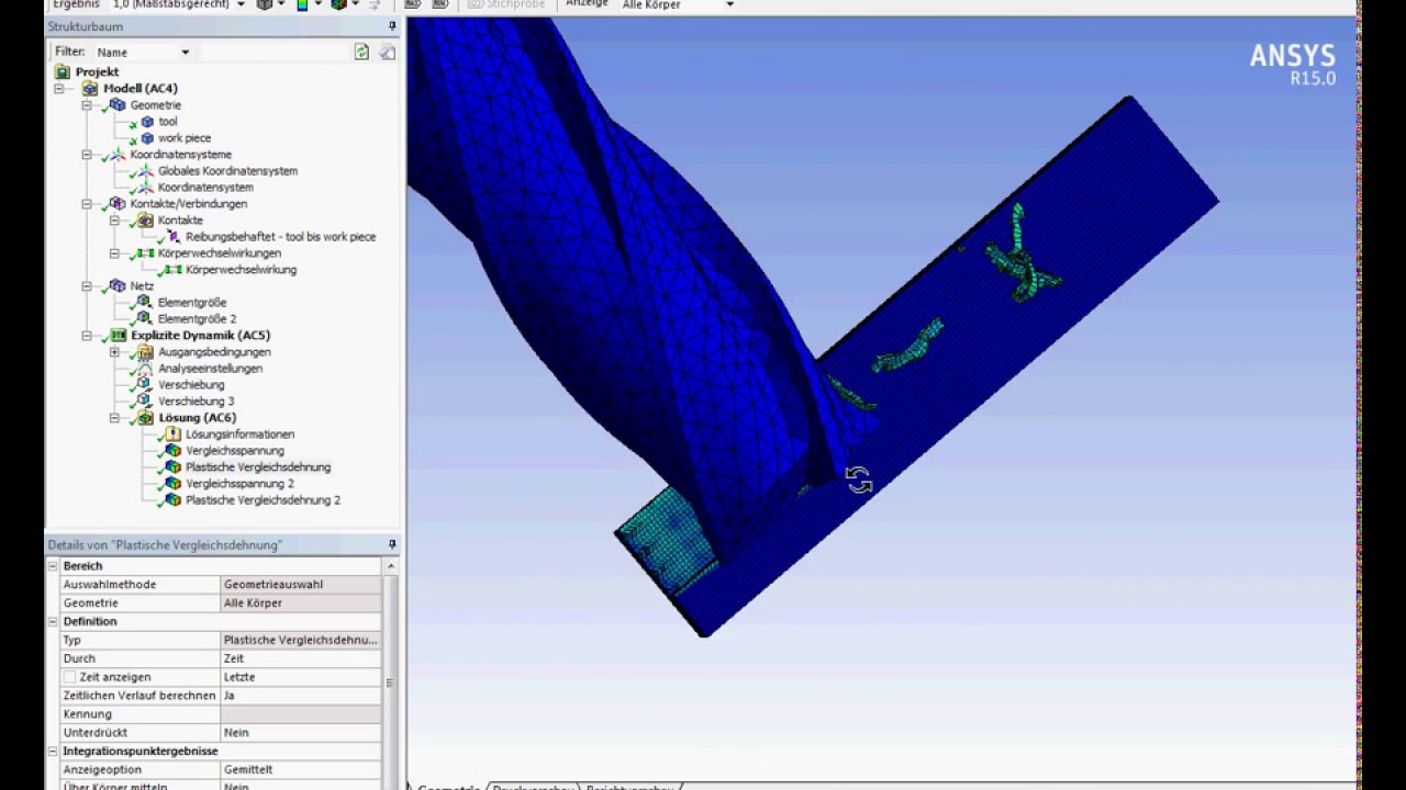 Ansys Workbench explicit dynamics end milling of AlSi 1045 (Tutorial)