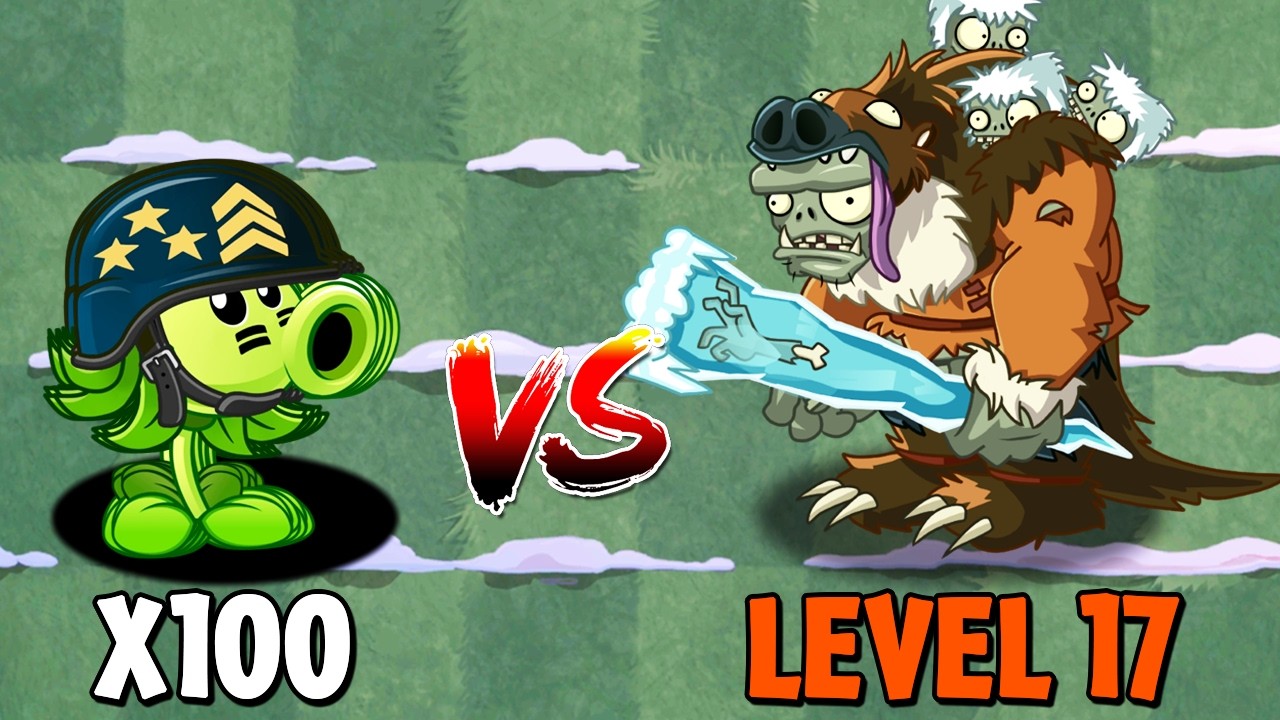 100 Plants Max Level Vs Big Zombie Level 17 - Who Will Win? - PVZ 2 Challenge