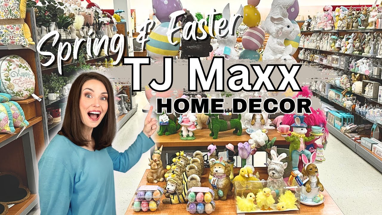 NEW TJ MAXX SPRING AND EASTER DECOR | SHOP WITH ME | SPRING DECORATING IDEAS