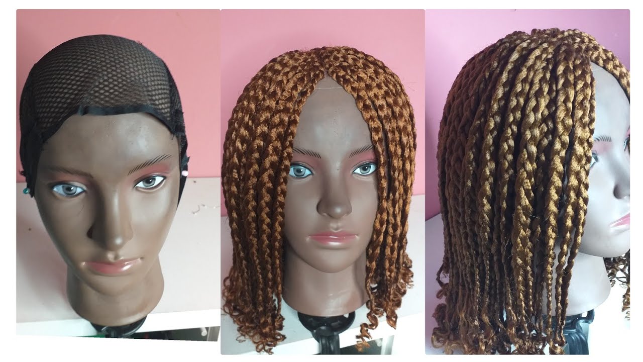 DIY how to make loose short box braids wig easy and simple no closure
