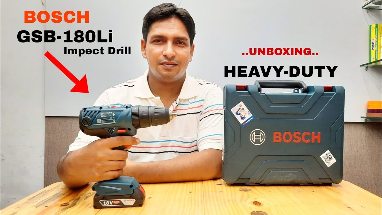 BOSCH Professional GSB 180 Li 18V cordless Impact Drill Unboxing.
