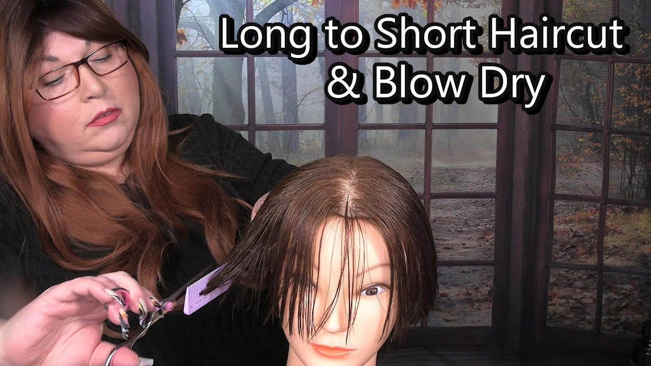 ASMR Long to Short Haircut, Blow Dry, Spray Sounds, Styling, Hair Dryer | Hairdresser Roleplay