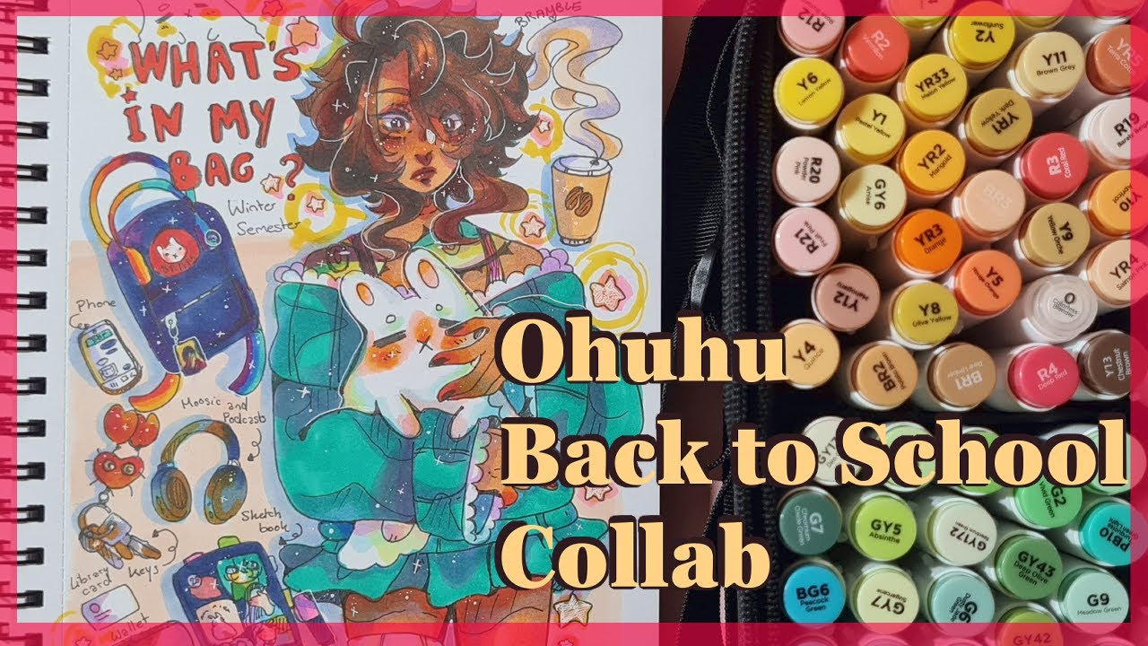 📚Draw with me📚: Back to School Rambles | Ohuhu 120 Markers and Bleed Proof Marker Pad