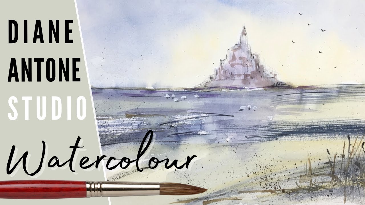 Paint the Mont St Michel in Impressionistic Watercolor Style - How to Paint a French Landscape