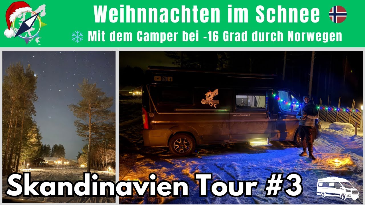 Weihnachten 🎄im Schnee ❄️ Mit dem Camper bei -16 Grad 🥶 durch Norwegen 🇳🇴