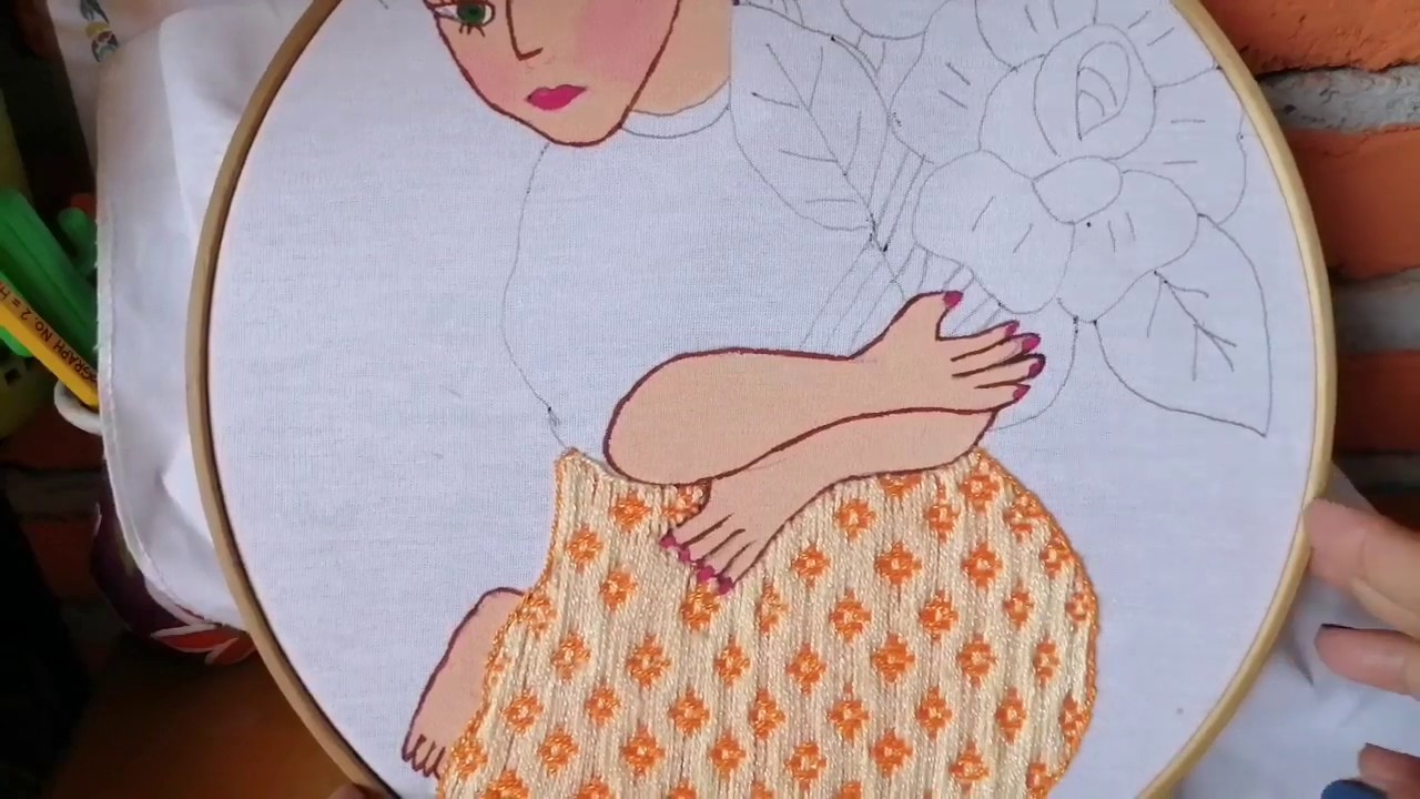 Bordado fantasía para ropa ó fruta (muy fácil 👗👚👖🍎🍊🍏