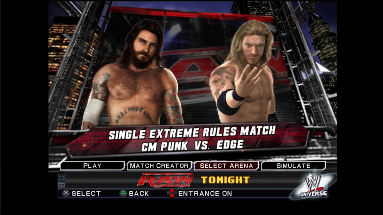 Cm Punk vs Edge Hardcore Match in WWE SmackDown! vs  Raw 2011