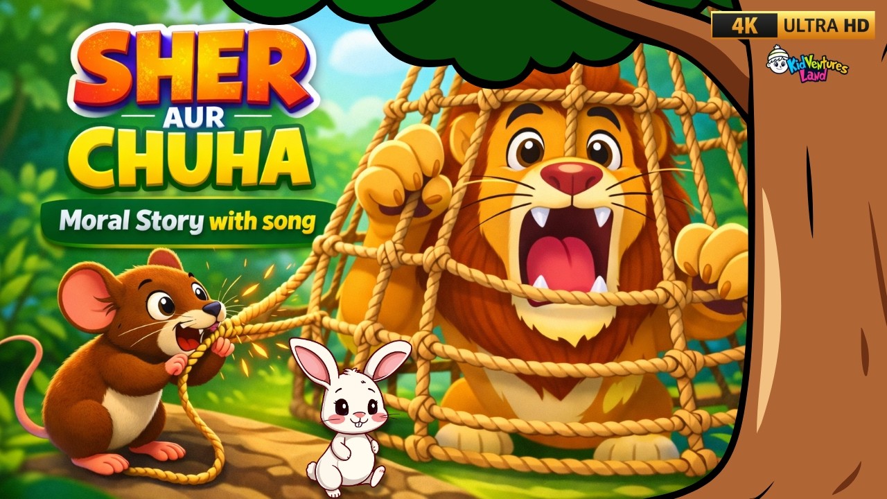 Lion and Mouse | Moral Story | Kids Rhyme song