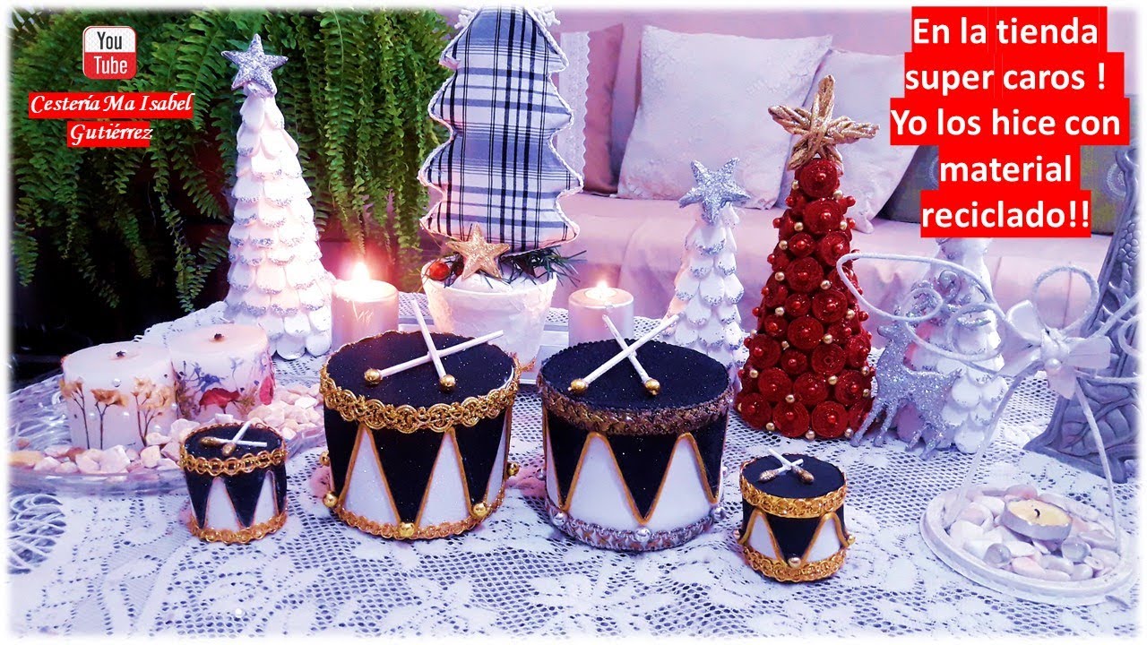 Adornos Navideños, en la tienda muy caros, yo los hice con reciclaje!  Christmas with recycling