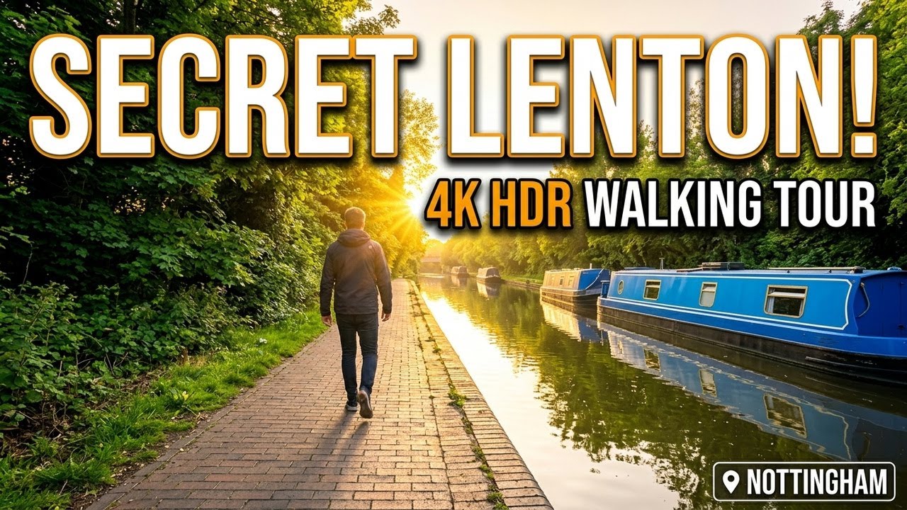 Nottingham's Hidden Canals & Lenton Streets | 4K HDR Walking Tour