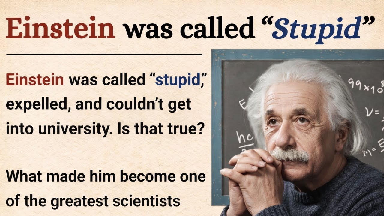 Learn English Through Story | Did Albert Einstein Fail School? | Graded Reader Level 2