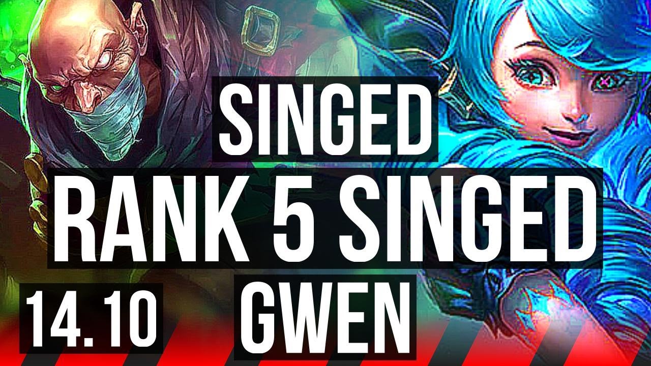 SINGED vs GWEN (TOP) | Rank 5 Singed, 7/1/8, Dominating | EUW Grandmaster | 14.10