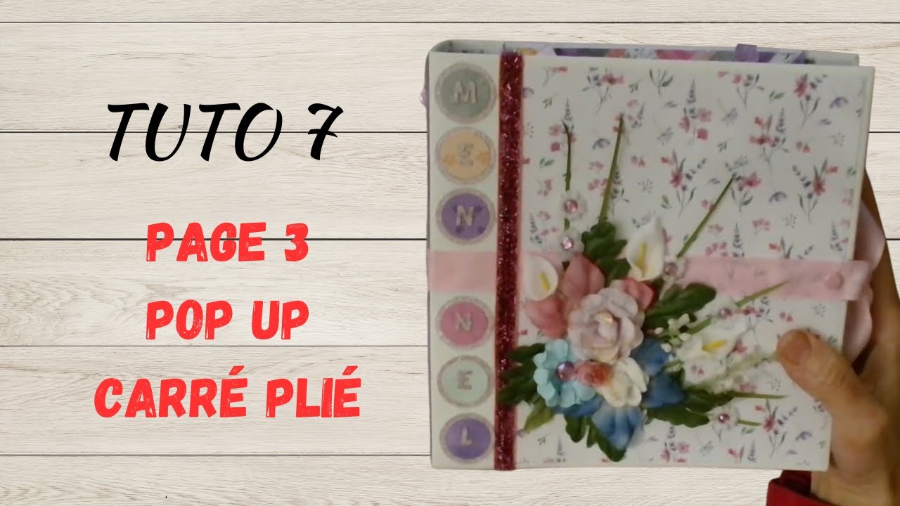 Mini album/ TUTO 7/ PAGE 3/ POP UP CARRE PLIE