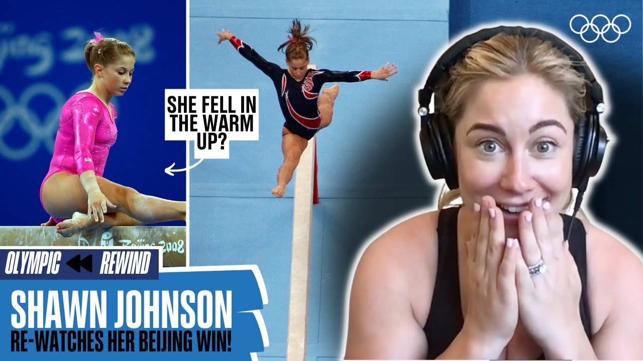 Shawn Johnson reacts to her Beijing 2008 gold medal performance! | Olympic Rewind