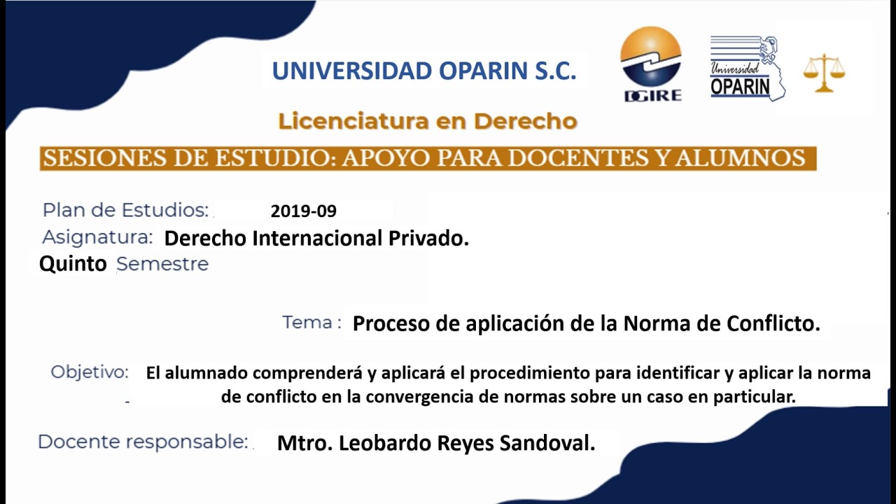 Proceso de aplicación de la Norma de Conflicto