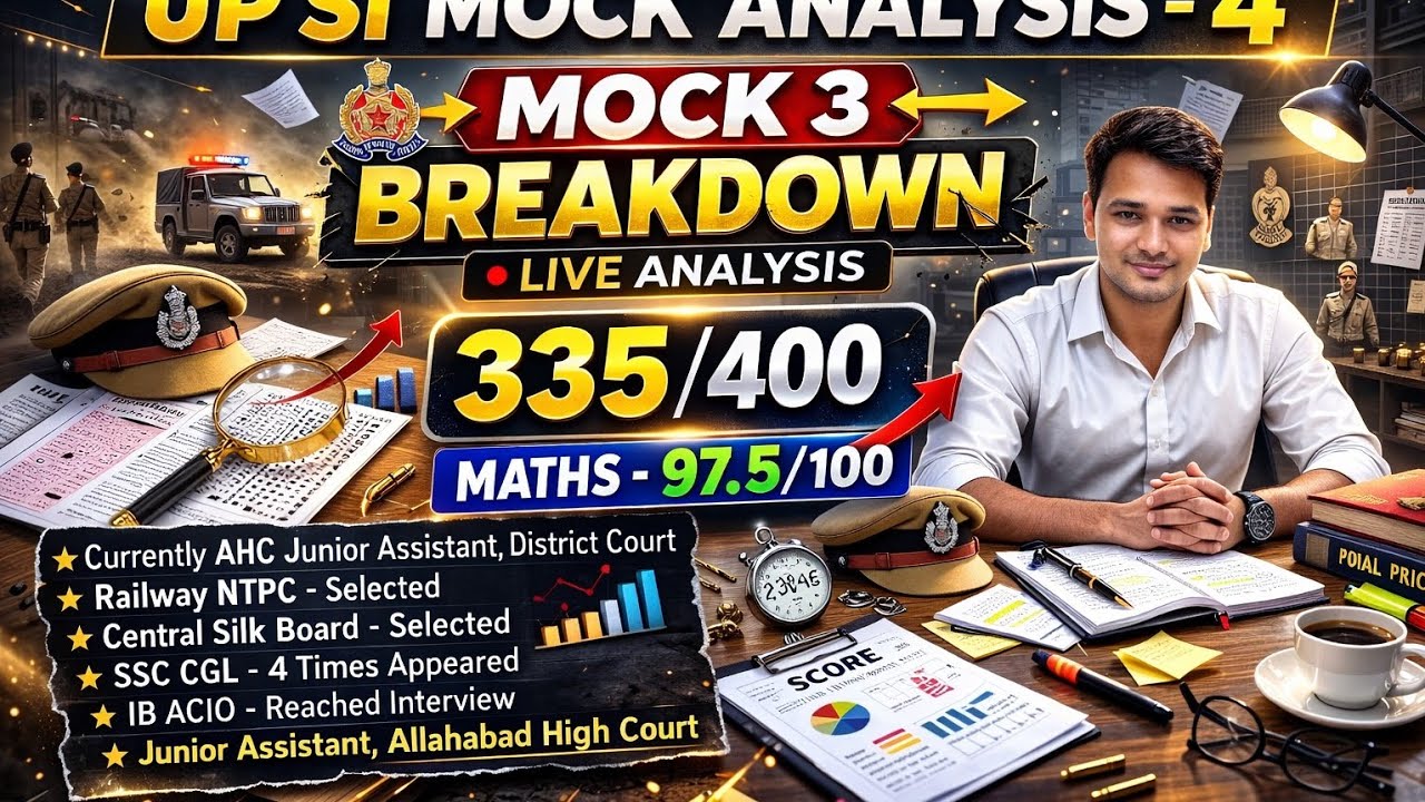 UP SI Mock Test Analysis 4 📊 || Step-by-Step