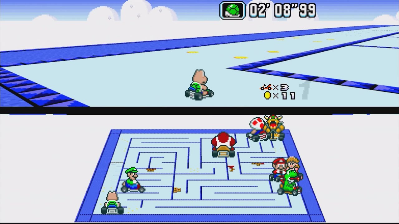 Super Mario Kart Hack: Limited 18 / in HD 16:9 / SNES / bsnes