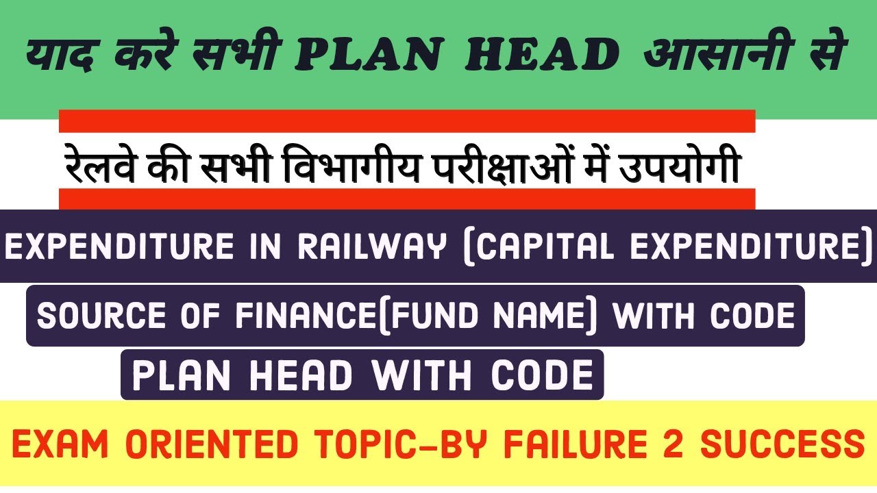 Plan Head in Railway & Expenditure Guidelines & Allocation Rules #railwayexam