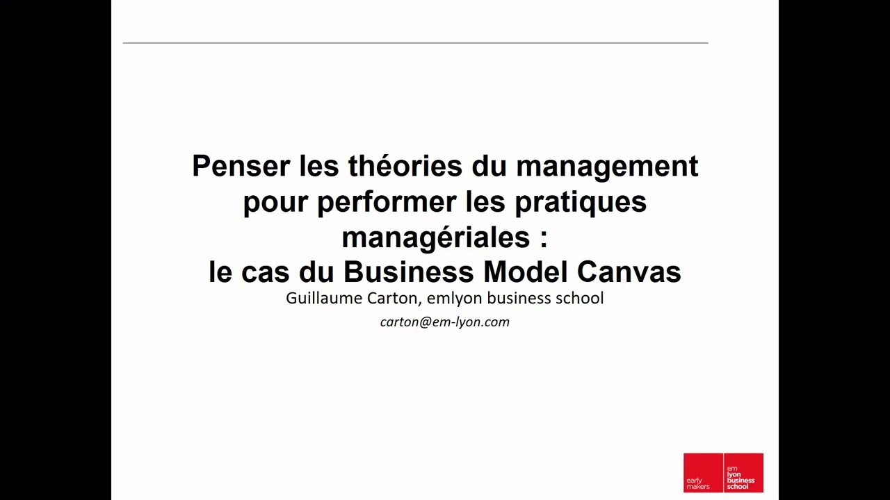 Guillaume Carton Penser les théories du management pour performer les pratiques manageriales