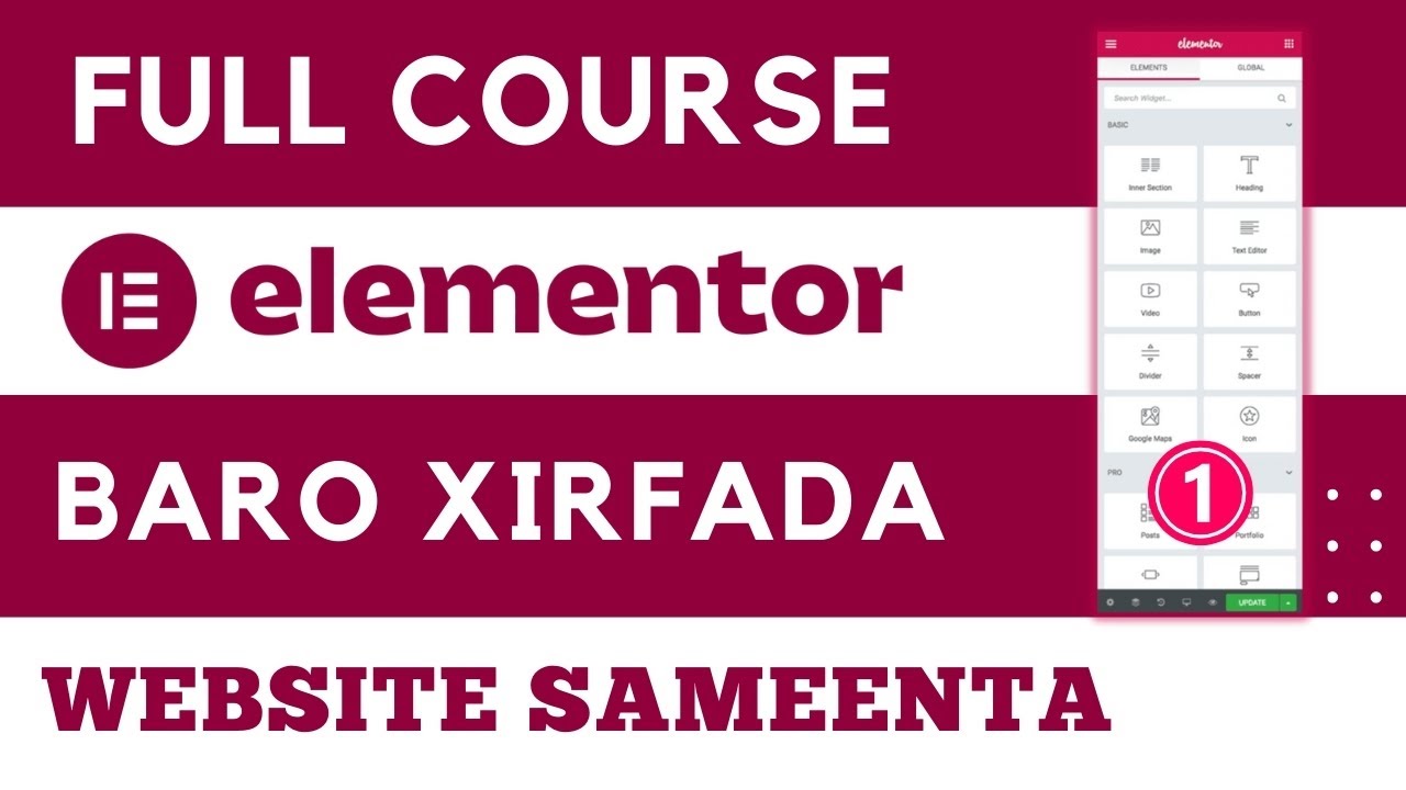 Baro xirfada Website Sameenta Dhis Website walba jeceshahay | Wordpress Elementor Part 1