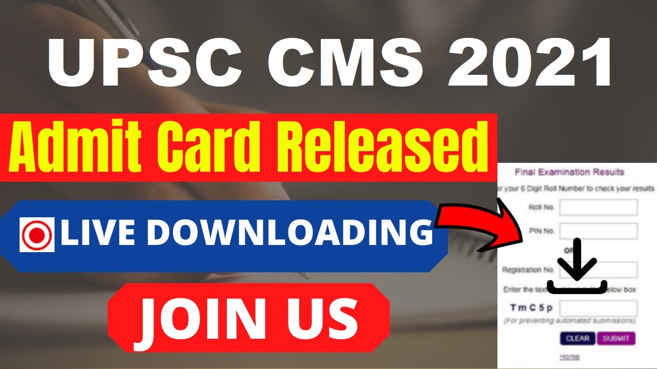UPSC CMS Admit Card 2021 (Out) &ndash; Download Combined Medical Service Call Letter Here
