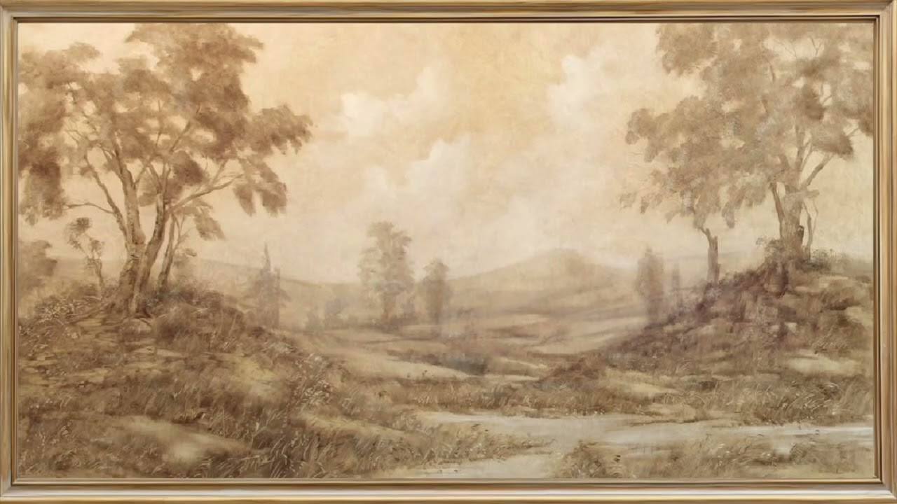 NEUTRAL TONES VINTAGE FRAMED TV ART WALLPAPER SCREENSAVER  RELAXING GUITAR MUSIC AMBIANCE home decor