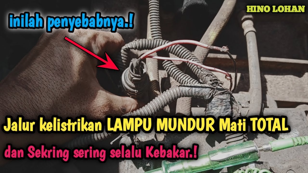 Ternyata ini penyebabnya Jalur Kelistrikan LAMPU MUNDUR/atret MATI TOTAL  || hino lohan
