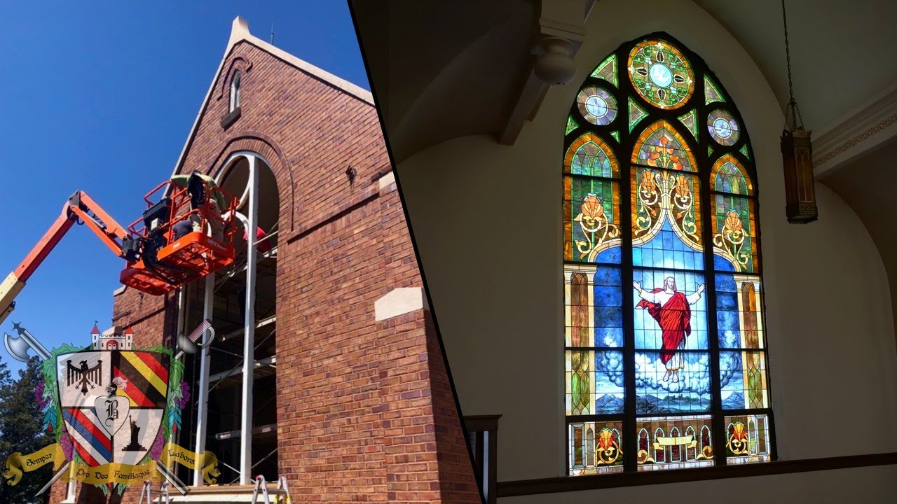 Restoring Two 20 Ft Tall Stained Glass Windows