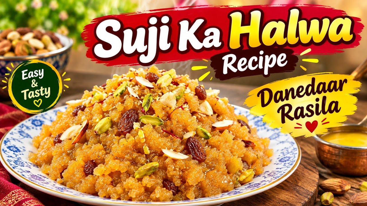 Suji Ka Halwa Recipe | Danedaar aur Rasila Suji ka Halwa Banane ka Tarika with Tips