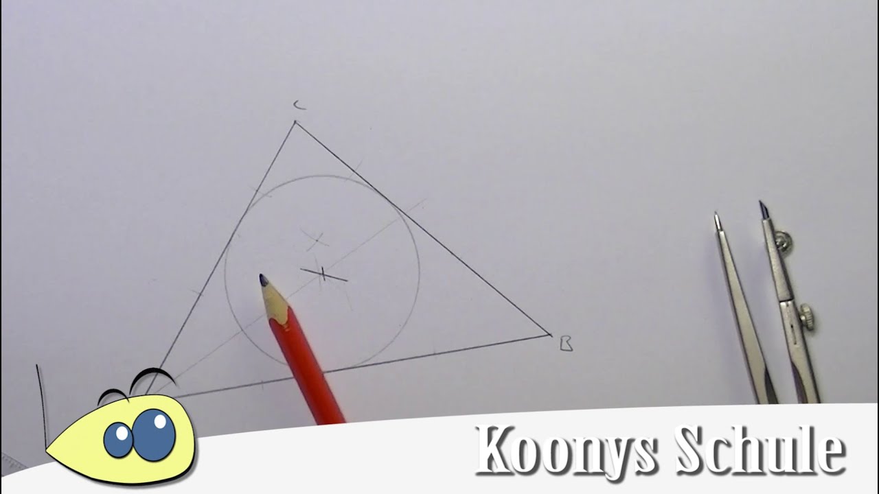 Inkreis konstruieren, zeichnen, Dreiecke, Konstruktionen mit Zirkel, Beispiel, Geometrie