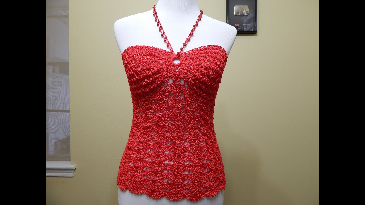 Blusa Crochet sin hombros Coral 1 de 3
