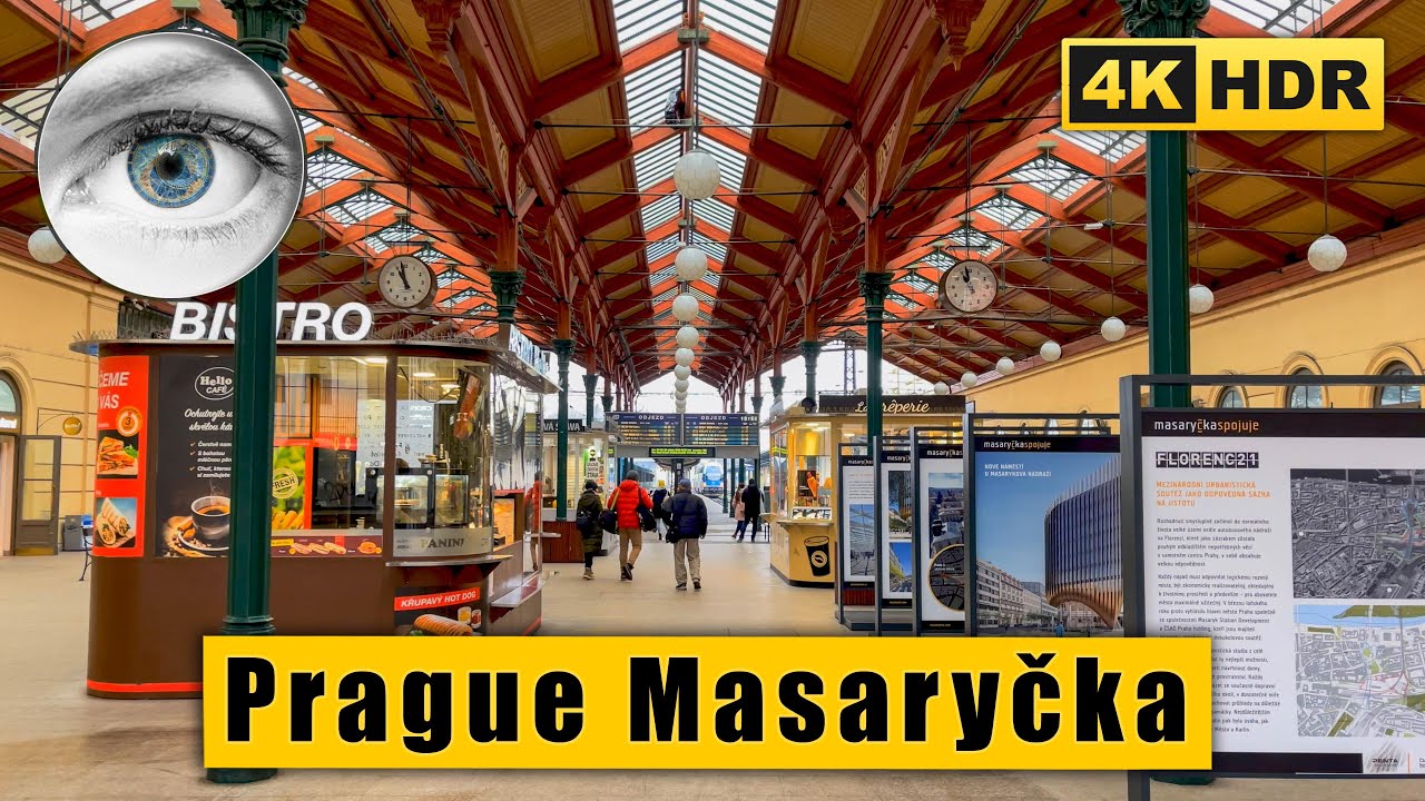 Prague streets Walking tour: Praha - Masaryčka 🇨🇿 Czech Republic 4k HDR ASMR
