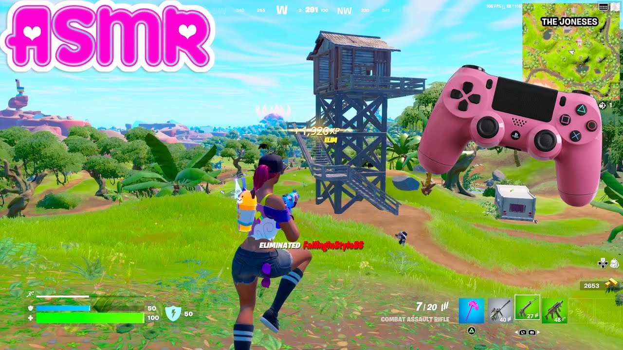 ASMR Gaming 🍀 Fortnite Relaxing Solo Gum Chewing + Controller Sounds No Talking 🎧