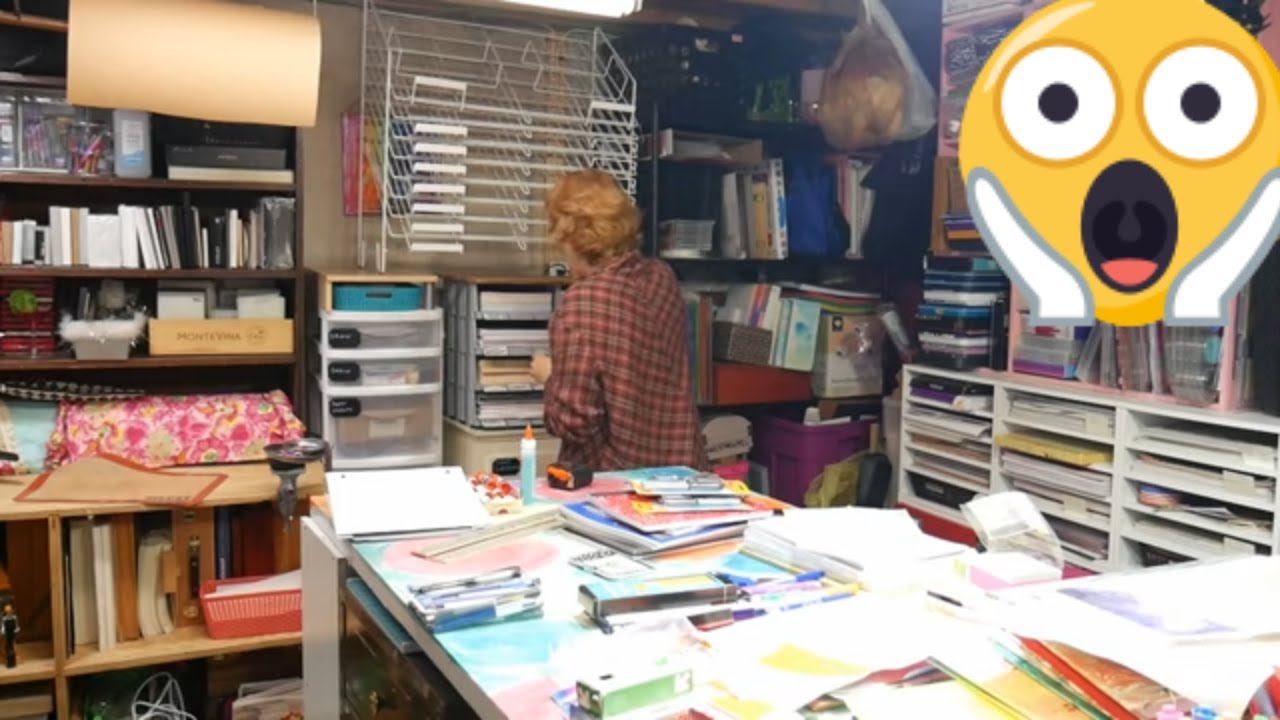 Organize with Me! Cleaning, Sorting and Labeling the Crafty Hoard Art Supply Storage Room!