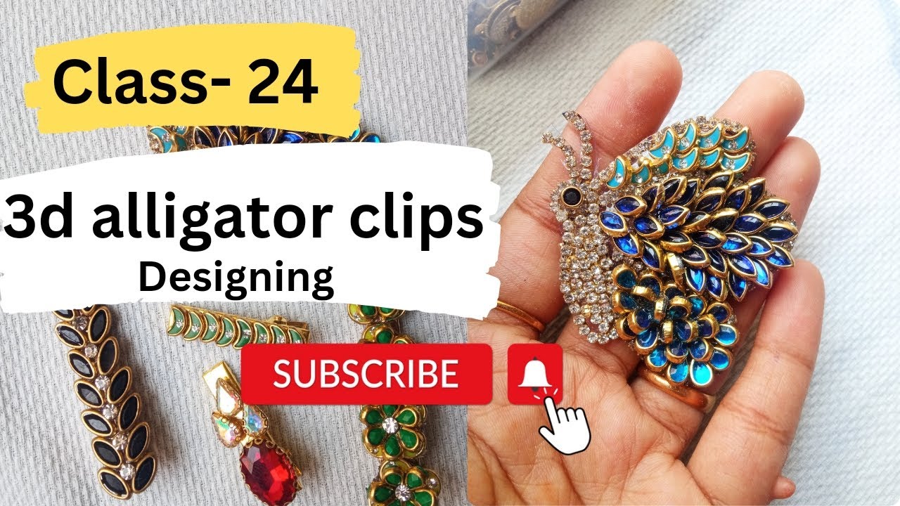 class-24 about 3d designs alligator clips 🌸🌼🦋#youtube #silkthreadbangle #alligatclips #getmoreviews