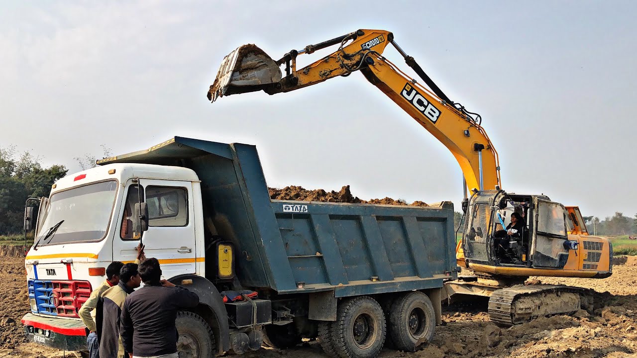 JCB 220 Lc Excavator Loading Mud In TATA Truck 5578 Mahindra Hyva 2340 Tipper | JCB 3dx Eco | Toys 