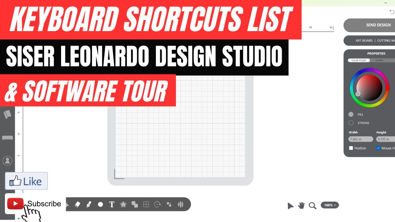 Siser Leonardo Design Studio Keyboard Shortcuts & Software Tour